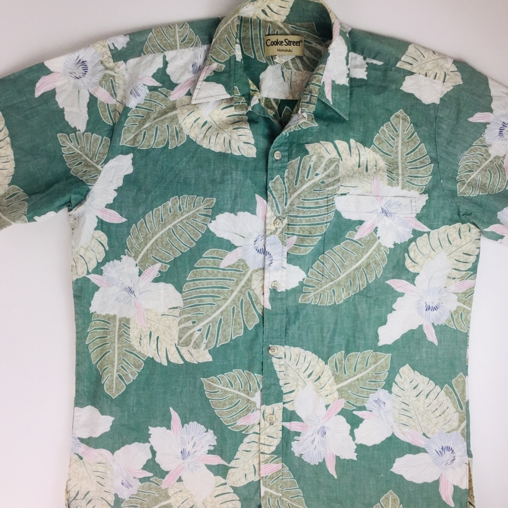 Cooke Street Green Hawaiian Shirt Made in Hawaii